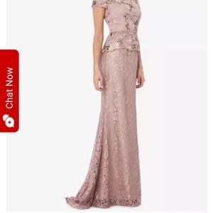 Lavender Lace peplum gown